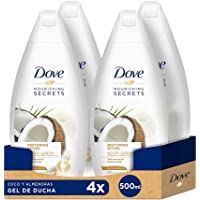 Dove Gel De Ducha Coco y Almendras - 4 Paquetes de 500 ml - Total: 2000 ml